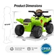 thumbnail image 4 of Hikiddo 6V Ride-on Toy for Toddlers, Kids ATV 4 Wheeler for 1-3 Boys & Girls with Music - Green, 4 of 4