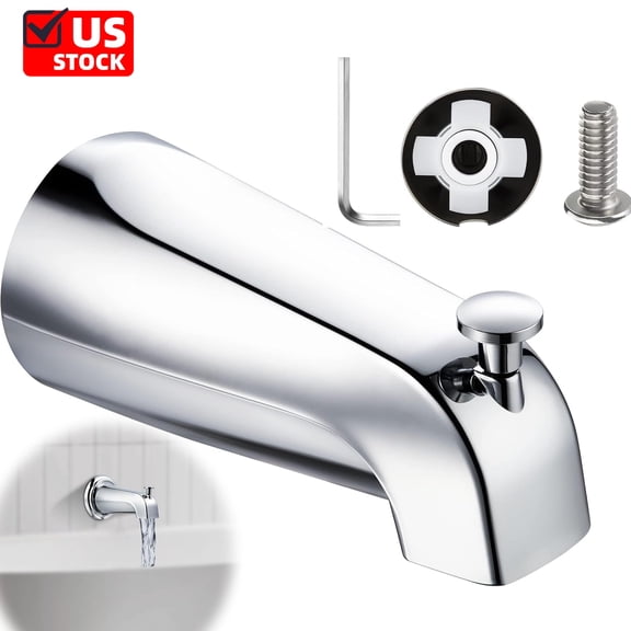 Slip On Diverter Tub Spout Compatible with Kohler GP85556, Bathroom Shower Bathtub Faucet Spout Replacement Fits 1/2'' Copper Water Tube, 5/32'' Hex Wrench Included (Chrome Color,1 Pack)