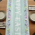 thumbnail image 5 of Table Runners 90 Inches Long Dress Scarves, Easter Bunny Farmhouse Coffee/Dining/Kitchen Table Runner for Living Room, Eggs Cute Rabbit Green Wooden Plank Country 13x90 Inch, 5 of 9