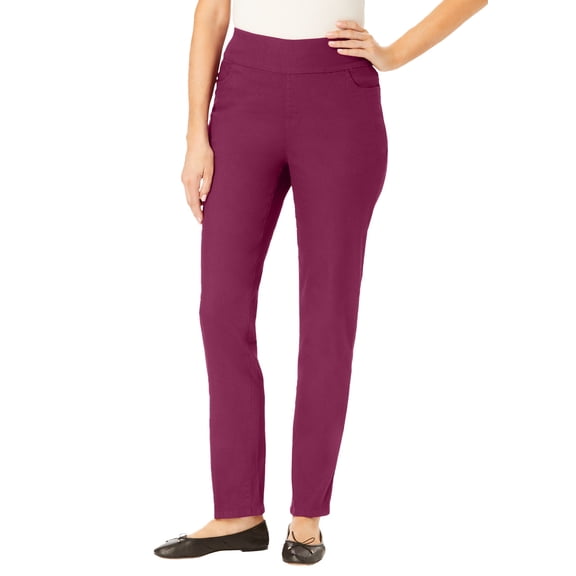 Woman Within Plus Size Tall Flex Pull-On Straight-Leg Gap-Free Stretch Denim Jeans