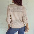 thumbnail image 5 of VISALY V Neck Pullover Sweater Crochet Sweaters Womens Sweaters Casual Long Sleeve V Neck Lightweight Crochet Pullover Sweater Tops Mesh Sweaters Fashion Sweatshirt Plus Size Sweaters Brown L, 5 of 7