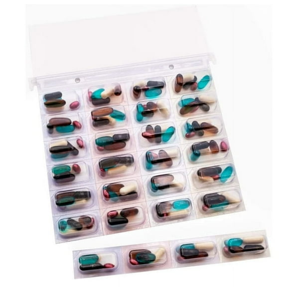 Pill Thing Medication Blister Pack Card, Unit Dose, 6 Pack, XXL, Perforated Tear Away