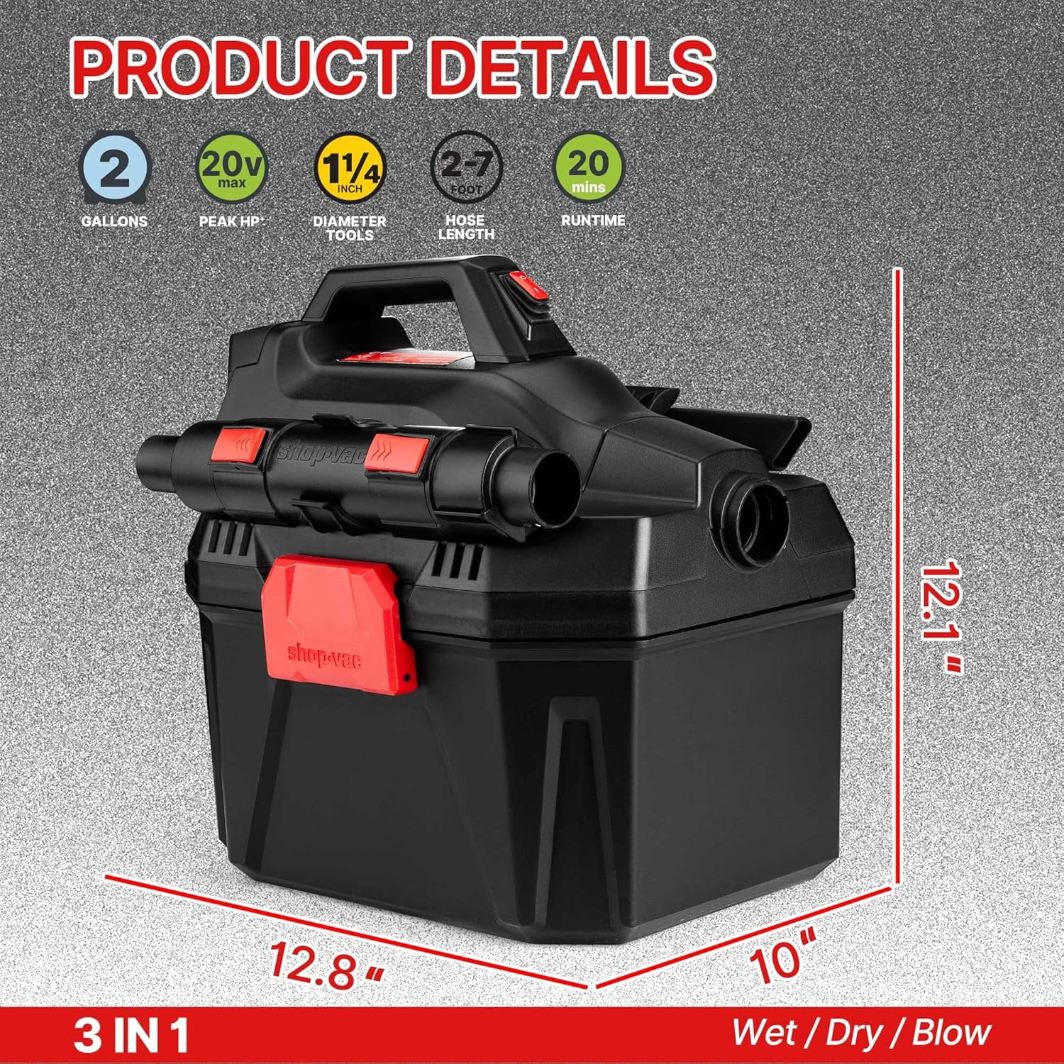 Shop-Vac Cordless 2-in-1 Wet Dry Vac with Blower