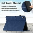thumbnail image 4 of Allytechgroup Case for iPad Mini 7 (A17 Pro) 2024 (8.3 inch) with Stand/Pencil Holder/Card Pockets/Smart PU Leather Embossed Flower [Auto Wake/Sleep] Wallet Cover for iPad Mini 7th Generation,Blue, 4 of 10
