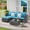 Light Blue, variant on 3 Pieces Patio Furniture Set,All-Weather Outdoor Woven Sectional L- Shaped Sofa with Ottoman,Wicker Conversation Set with Tempered Glass Coffee Table for Backyard Poolside,Dark Blue
