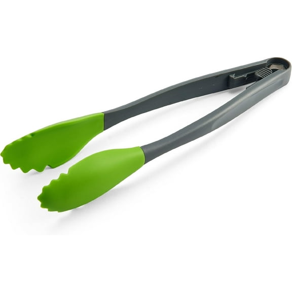 Farberware Colourworks Nylon Tong – Bright Green, 12", Silicone Tips, Heat-Resistant
