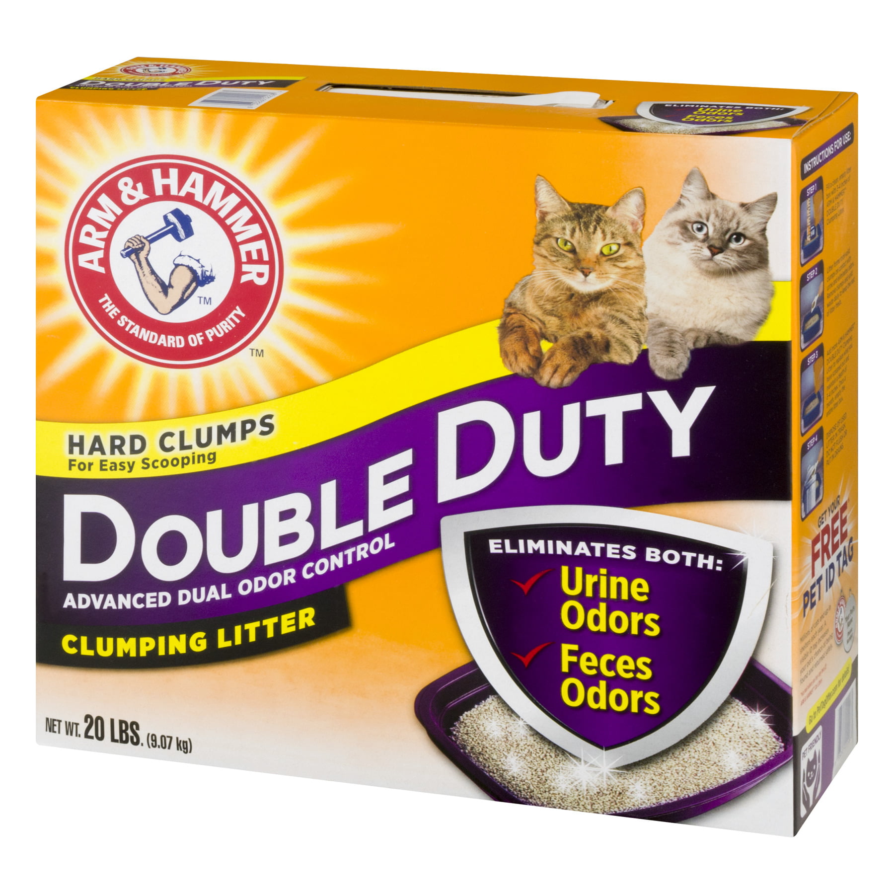 20 Lb. Clumping Cat Litter Arm Hammer Double Duty Odor Control Kitten