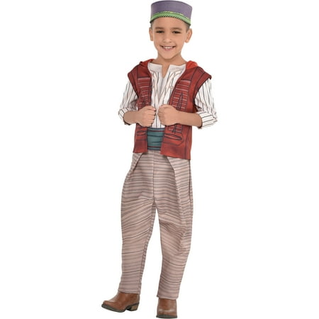 Party City Aladdin Costume for Children, Includes a Shirt, Pants, a Hat, a Belt, and an Attached Vest
