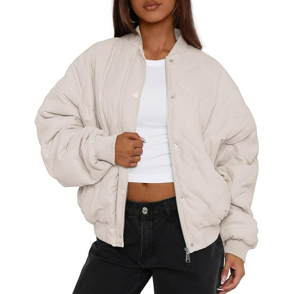 PRETTYGARDEN Women's Quilted Bomber Jacket Fall Fashion 2025 Lightweight Cropped Zip up Outerwear Winter Puffer Coats Pockets