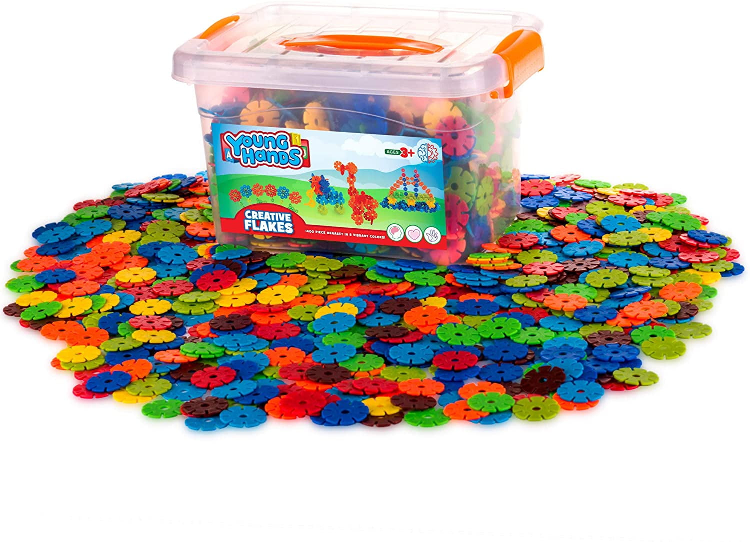 Creative Kids Flakes 1400 Piece Interlocking Plastic Disc Set for