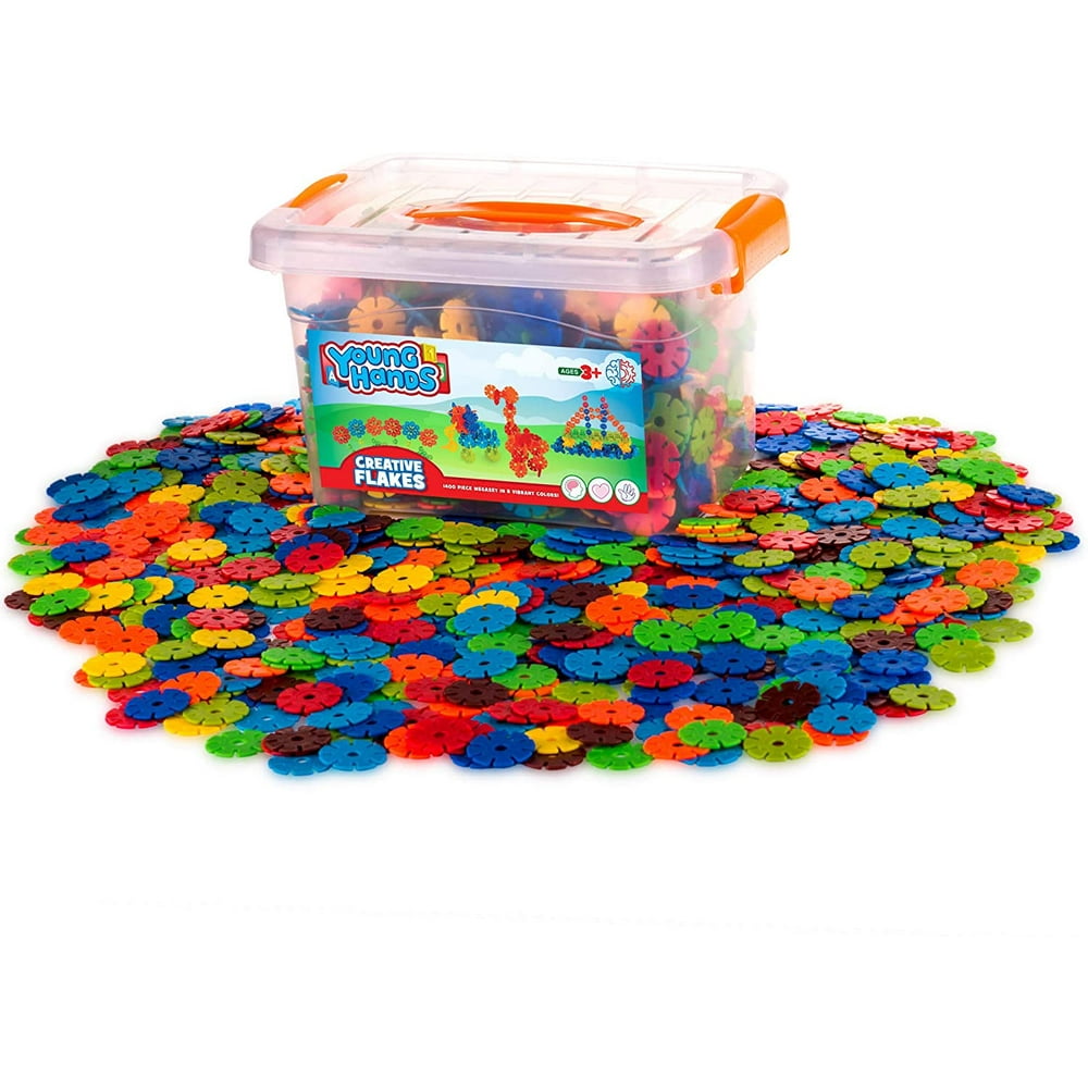 Creative Kids Flakes 1400 Piece Interlocking Plastic Disc Set for Safe, Fun, Creative Building