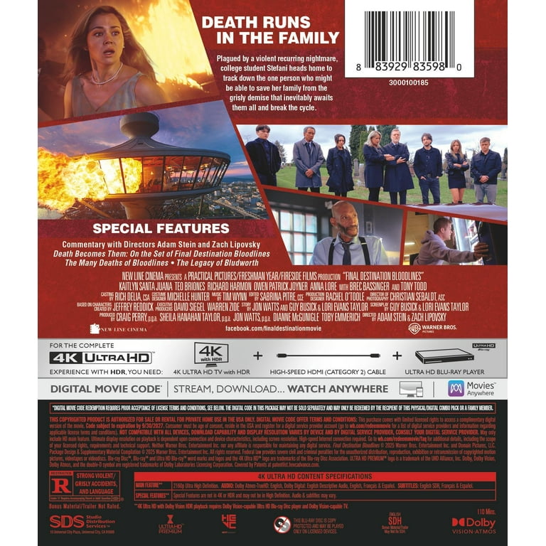 Final Destination: Bloodlines (4K Ultra HD + Digital Copy), Horror