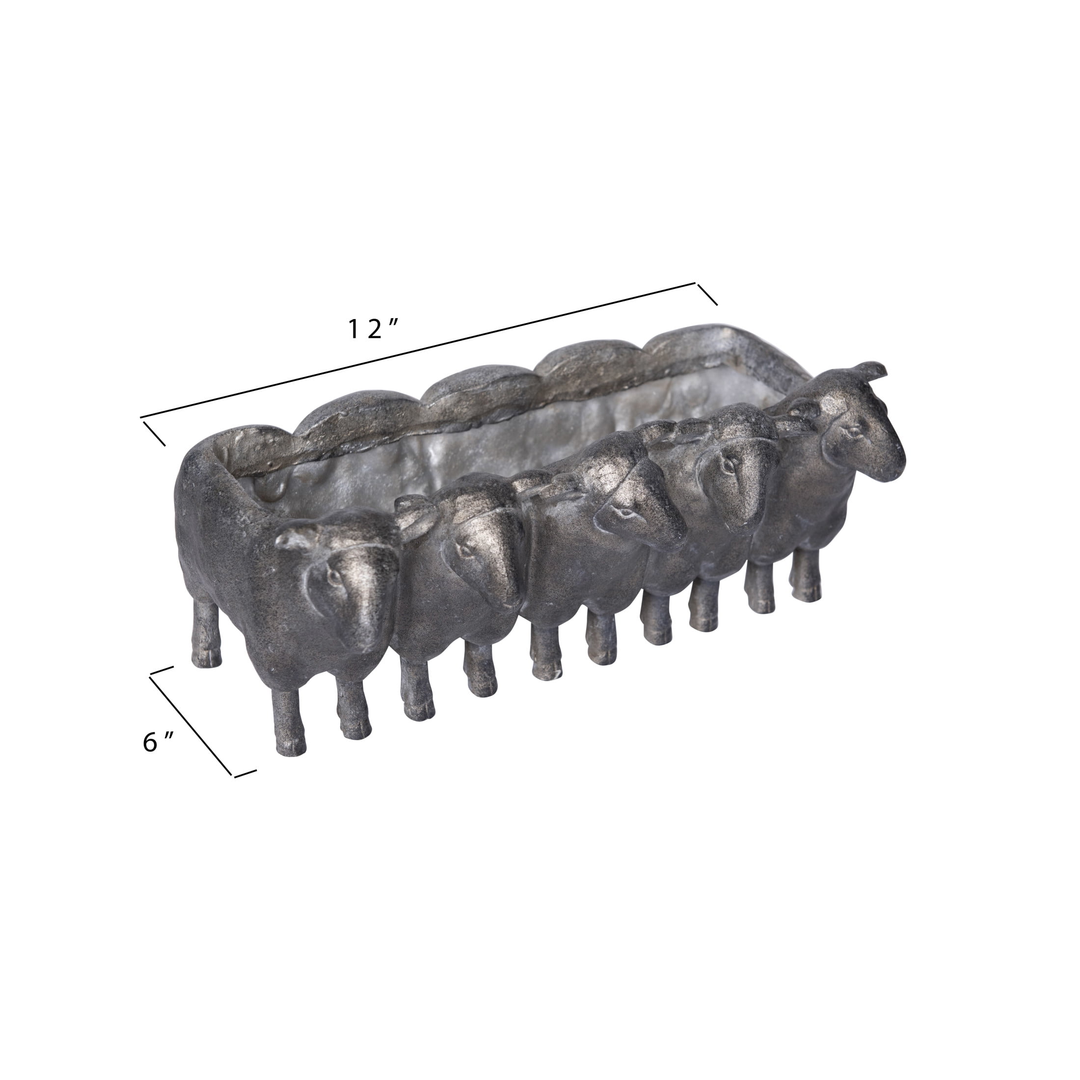 Creative Co-Op Resin Sheep Planter with Distressed Finish, Iron