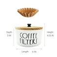 thumbnail image 2 of Wooden Coffee Filter Holder with Lid, Rustic Coffee Filter Storage Container for Cone & Basket Filters, Farmhouse Coffee Bar Organizer & Decor for Kitchen Countertop or Coffee Station（White), 2 of 4