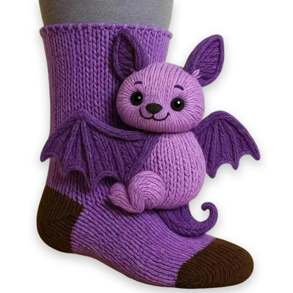 GUZOM Lovely 3D Animal Plush Socks for Women - Color G, 100% Polyester Ultra-Soft, One Size, Perfect for Casual & Home Wear & Gifting (Koala/Gray Bunny/Skeleton Cat),Size Free Size