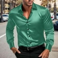 thumbnail image 2 of JTieacloth Long Sleeve Collar Shirt Male Stretch Dress Shirts Formal Wedding Prom Long Sleeve Slim Fit Button Down Shirt Green, 2 of 6