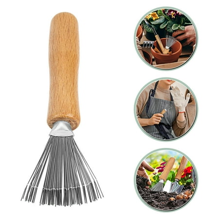 LOLIPPYY Assorted Color Wire Brush for Flower Cleaning and Garden Maintenance Rake Tool 1 Piece