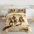 thumbnail image 2 of Homewish Western Cowboy Bedding Comforter Set,Rustic Southwestern Twin Comforter Sets,Tropical Desert Bedding Set For Girls Kids,Microfiber Bedroom Decor Reversible,2-Piece, 2 of 8
