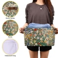 thumbnail image 3 of Yayeee 2 Pack Canvas Storage Basket with Handles for Shelves Fabric Bins Closet Organizer, Beige Floral Garden, 3 of 8