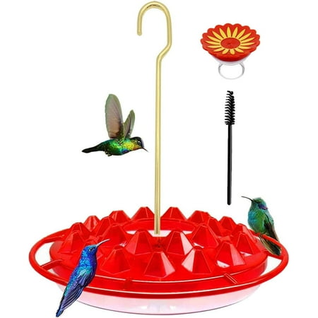 XBRW Hummingbird Feeder with Ring Feeder, 25 Feeding Ports,18 oz
