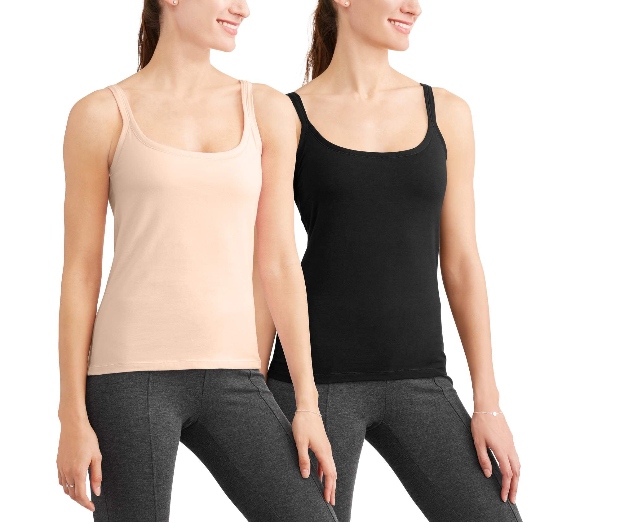 2 Pack Built in Shelf Bra Cami 