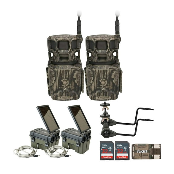 Stealth Cam Revolver Pro 2.0 360-Degree 40MP Cellular Camera 1440p Video Resolution (Brown) Bundle with Holder, Auxiliary Power Pack, Memory Card, and SD Reader (9 Items)