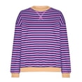 thumbnail image 3 of Womens Striped Oversized Long Sleeve Crew Neck Casual Shirts Basic Pullover Tops Sweatshirts 2026 Fall Clothes Going Out Top, 3 of 4