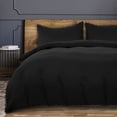 thumbnail image 3 of PiccoCasa 3-Piece Duvet Cover Set with Pompoms Tassel, Queen Black, 3 of 6