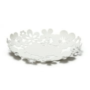 Mango Steam Decorative Centerpiece, Fruit Plate/Bowl, Candy Dish (Flower, White)