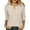 Khaki, variant on Womens Classy 3/4 Sleeve Shirts Retro Stripes Henley Shirt Dressy Casual Button Up Blouses Comfy Soft Notched V Neck Tunic Tops Fall Clothes
