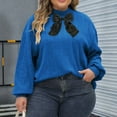 thumbnail image 4 of KyCheLot Women's Bow Sweaters Plus Size Knit Warm Long Sleeve Turtleneck Pullover Tops, 4 of 6