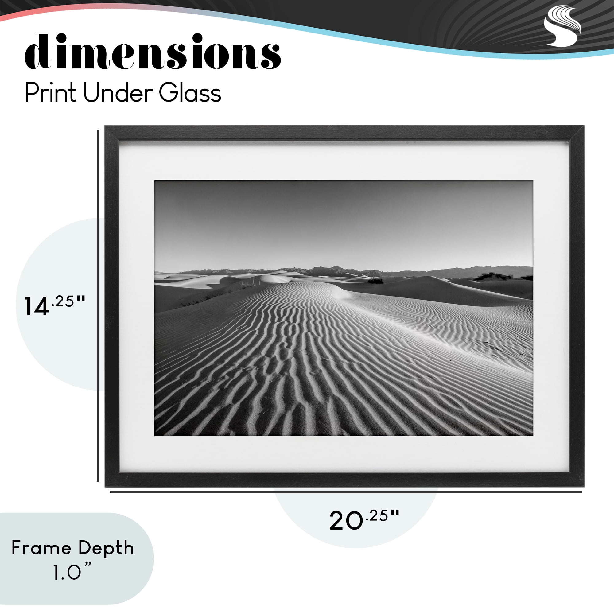 Stupell Industries Sand Waves In The Distance Black Framed Print Under Glass, design by Jon Evan