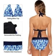 thumbnail image 2 of Attraco Womens Halter Bikini Swimsuit High Cut 2 Piece Bathing Suits, 2 of 7