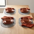 thumbnail image 3 of Unique Bargains 6Pcs Faux Leather Table Decor Placemats Black Gray 17.7x11.8inch, 3 of 6