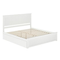 AFI Nantucket King Wood Platform Bed with Matching Footboard and Twin XL Trundle, White