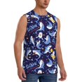 thumbnail image 2 of Bingfone Cute Shark Pattern Men's Tank Tops Workout Sleeveless Tee Shirts Running Beach Tanks for Men-Large, 2 of 7