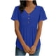thumbnail image 1 of Camiseta de Encaje de Manga Corta de Cuello Alto para las Mujeres Muñeca de Manga Corta Botón para las Mujeres, Cintura Cinching V-Cuello de Verano Top, 1 of 9