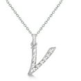 thumbnail image 1 of Personalized Diamond Script Letter Initial Necklace in 14k White Gold, 1 of 2