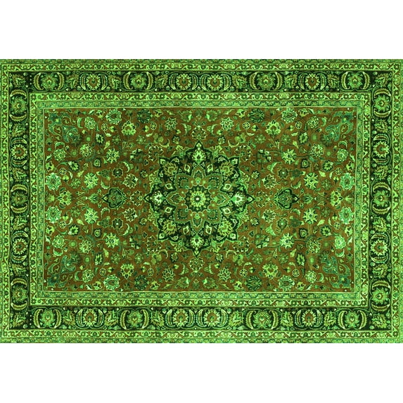 Ahgly Company Indoor Rectangle Persian Green Traditional Area Rugs, 8' x 10'