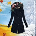 thumbnail image 2 of Veste à Capuche à Imprimé pour Femmes, Col Roulé Coloré avec Fermeture Éclair et Poches, 2 of 4