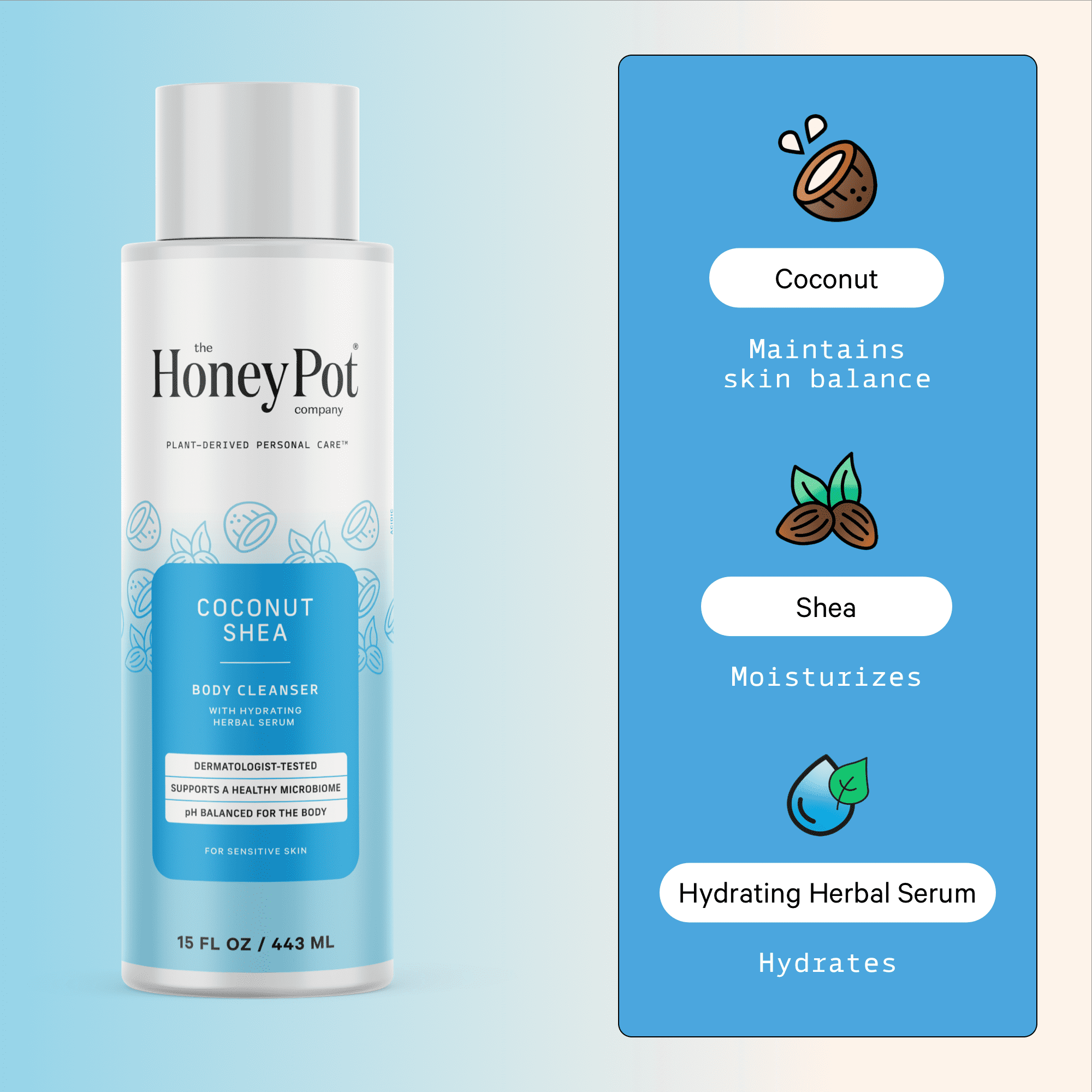 The Honey Pot Company, Coconut Shea Hydrating Body Cleanser, 15 fl. oz