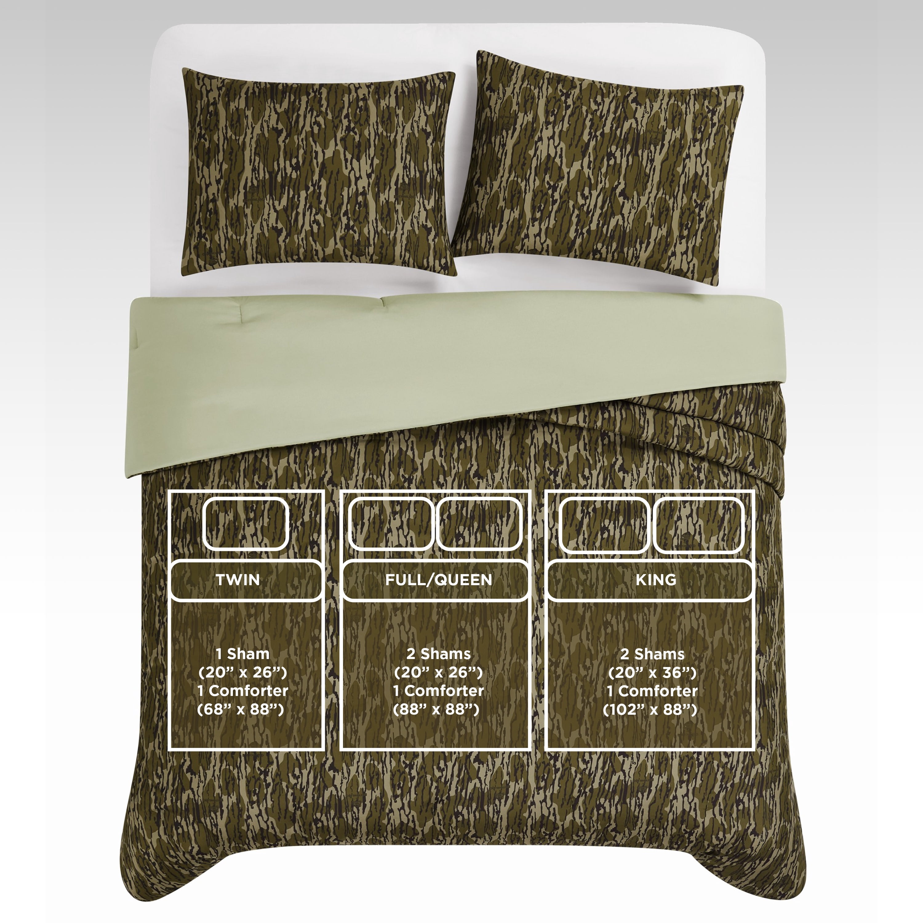 Mossy Oak Country Comforter Set, Full/Queen