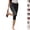 14# Black, variant on Women's Polka Dots Dressy Capri Pants Fold Over Leggings Knee Length Slit Skinny Trousers （Dark Gray,XL)