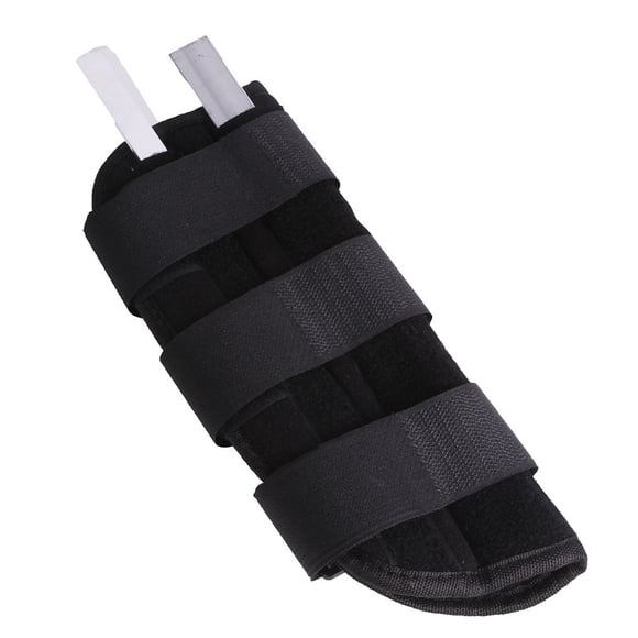 Vogacara Férula para fracturas, muñequera, soporte para codo, placa de acero, fijador de mano de obra fina, cuidado de la salud de larga Ayudas para vestirse con gancho de botón Negro Grande/Izquierda