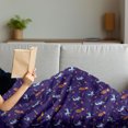 thumbnail image 3 of Galaxy Soft Flannel Fleece Blanket, Repetitive Pattern of Cartoonish Astronauts Rockets and Planets Outer Space, Cozy Plush for Indoor and Outdoor Use, 50" x 70", Indigo Multicolor, by Ambesonne, 3 of 5