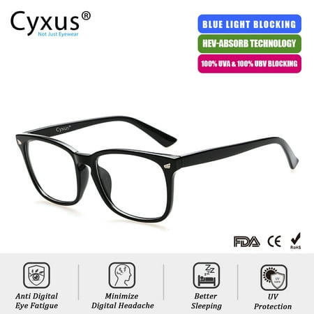 Cyxus Blue Light Blocking Computer Glasses for UV420 Protection Anti Eyestrain Headaches, Black Classic Frame Unisex(Men/Women) Eyewear