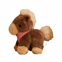 Cartoon Chubby Soft Horse Stuffed Animal - Cute Scarf Foal Plush Toy - Farm Themed Party Decor Gift