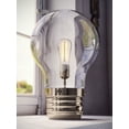 thumbnail image 3 of Kenroy Home Edison 18'' LED Table Lamp with Clear Glass Novelty Shade Modern Table Light Fixture for Living Room, Bedroom, Office, or Dorm, 2700K, Antique Brass, 3 of 8