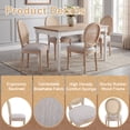 thumbnail image 3 of Noble House French Country Dining Chair Set of 2,Rectangular Cane Backrest,Beige, 3 of 10