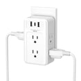 thumbnail image 1 of BN-LINK Extensor de Toma de Corriente Múltiple 6 Tomacorrientes de Pared y 3 Puertos USB (1 USB C), Regleta Divisoria de Toma de Corriente, Adaptador de Enchufe de Toma de Corriente de Pared USB para, 1 of 5